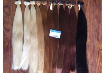 Weft color hair double drawn
